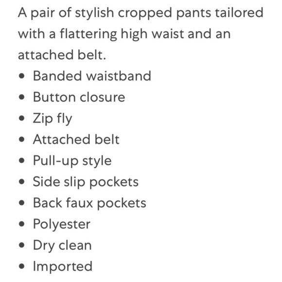 Karl Lagerfeld Paris Belted Cropped Pants, pink, size 10 BNWT - Picture 4 of 6